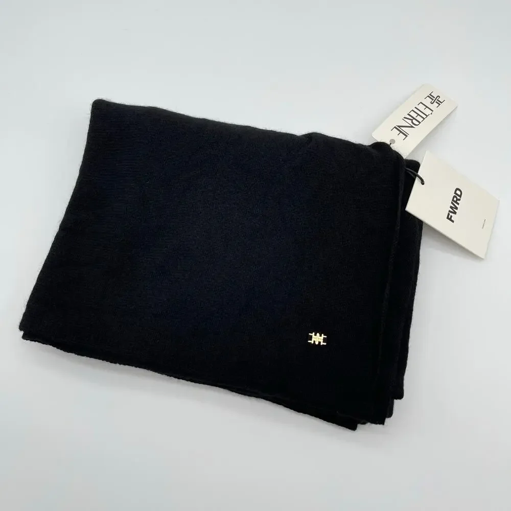 Eterne | NWT Luca Cashmere Scarf in Black 67.5in x 18.5in - Picture 2 of 8
